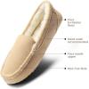 imageDREAM PAIRS Womens Fuzzy House Slippers Cozy Faux Fur Micro Suede Moccasins Slip on Loafer Shoes for Indoor and OutdoorSand