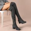 imageDREAM PAIRS Womens Laurence Over The Knee Thigh High Chunky Heel Boots Long Stretch Sexy Fall BootsGrey