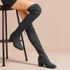 imageDREAM PAIRS Womens Laurence Over The Knee Thigh High Chunky Heel Boots Long Stretch Sexy Fall BootsGrey