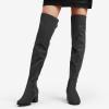 imageDREAM PAIRS Womens Laurence Over The Knee Thigh High Chunky Heel Boots Long Stretch Sexy Fall BootsGrey