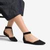 imageDREAM PAIRS Womens Low Wedge Round Toe Ankle Strap Dress Comfortable Casual Flats ShoesBlackknit