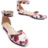 imageDREAM PAIRS Womens Low Wedge Round Toe Ankle Strap Dress Comfortable Casual Flats ShoesFloral