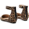 imageDREAM PAIRS Womens Low Wedge Round Toe Ankle Strap Dress Comfortable Casual Flats ShoesLeopardsuede
