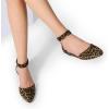 imageDREAM PAIRS Womens Low Wedge Round Toe Ankle Strap Dress Comfortable Casual Flats ShoesLeopardsuede