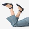 imageDREAM PAIRS Womens Low Wedge Round Toe Ankle Strap Dress Comfortable Casual Flats ShoesNavyPu