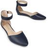 imageDREAM PAIRS Womens Low Wedge Round Toe Ankle Strap Dress Comfortable Casual Flats ShoesNavyPu