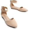 imageDREAM PAIRS Womens Low Wedge Round Toe Ankle Strap Dress Comfortable Casual Flats ShoesNudeNubuck