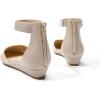imageDREAM PAIRS Womens Low Wedge Round Toe Ankle Strap Dress Comfortable Casual Flats ShoesNudeknit