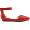 imageDREAM PAIRS Womens Low Wedge Round Toe Ankle Strap Dress Comfortable Casual Flats ShoesRedpu1