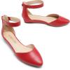 imageDREAM PAIRS Womens Low Wedge Round Toe Ankle Strap Dress Comfortable Casual Flats ShoesRedpu1