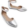imageDREAM PAIRS Womens Low Wedge Round Toe Ankle Strap Dress Comfortable Casual Flats ShoesSilver
