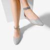 imageDREAM PAIRS Womens Low Wedge Round Toe Ankle Strap Dress Comfortable Casual Flats ShoesSilverGlitter