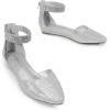 imageDREAM PAIRS Womens Low Wedge Round Toe Ankle Strap Dress Comfortable Casual Flats ShoesSilverGlitter