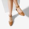imageDREAM PAIRS Womens Low Wedge Round Toe Ankle Strap Dress Comfortable Casual Flats ShoesTan