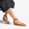 imageDREAM PAIRS Womens Low Wedge Round Toe Ankle Strap Dress Comfortable Casual Flats ShoesTan