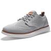 imageBruno Marc Mens KnitFlex Craft Mesh Oxfords Sneakers Casual Dress LaceUp Lightweight Walking Shoes6grey