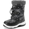 imageDREAM PAIRS Boys Snow Boots Camouflage Slip Resistant Faux Fur Lined Winter Shoes for LittleBig KidBlackWhite