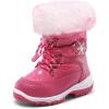 imageDREAM PAIRS Girls Toddler Snow Boots Slip Resistant Faux Fur Lined Mid Calf Little Kids Winter ShoesRose Red