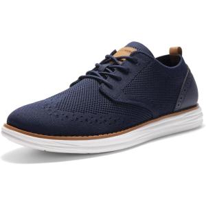 imageBruno Marc Mens KnitFlex Craft Mesh Oxfords Sneakers Casual Dress LaceUp Lightweight Walking Shoes6navy