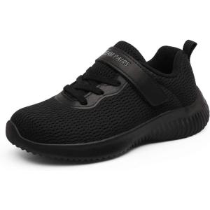 imageDREAM PAIRS Boys Girls Shoes Kids Tennis EZOns FunRun Breathable Running Athletic Sport SneakersBlack Monochrome