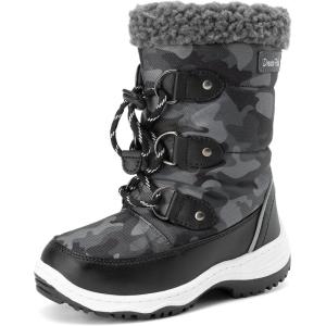 imageDREAM PAIRS Boys Snow Boots Camouflage Slip Resistant Faux Fur Lined Winter Shoes for LittleBig KidBlackWhite