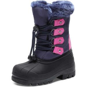 imageDREAM PAIRS Boys ampamp Girls Waterproof Winter Snow Boots for Little KidBig KidNavyFuchsia