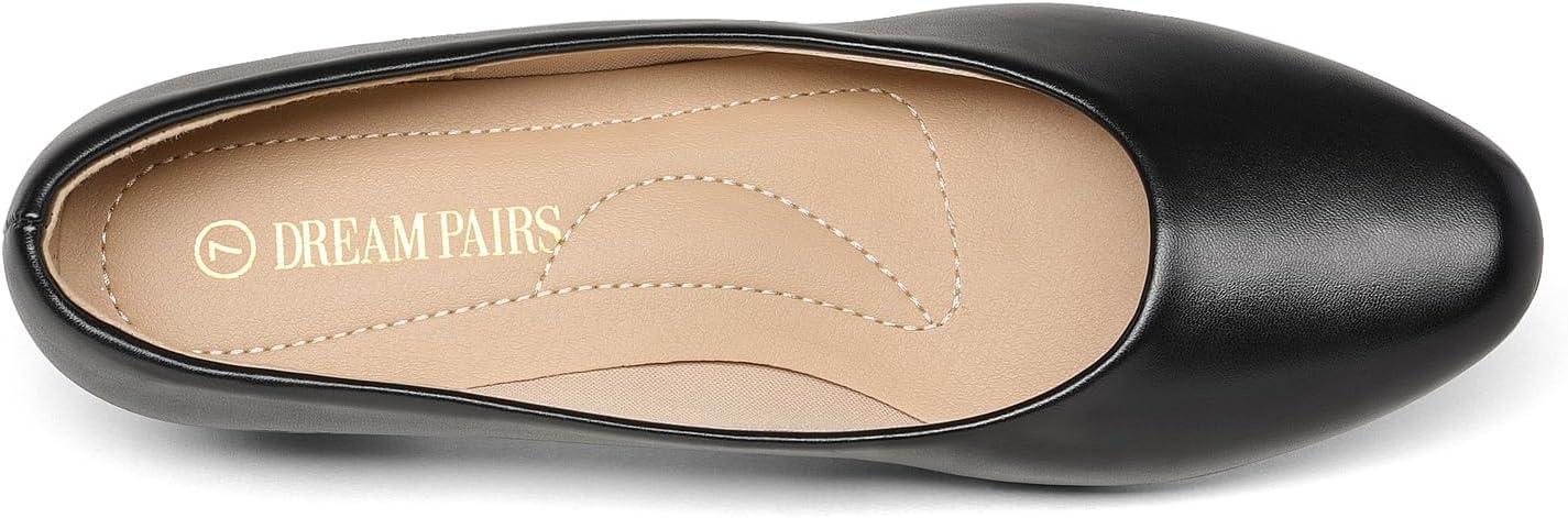 imageDREAM PAIRS Womens Mila Low Chunky Heel Pump ShoesBlack