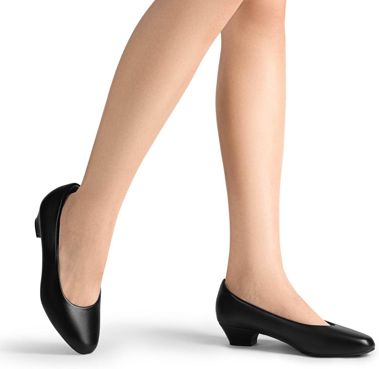 imageDREAM PAIRS Womens Mila Low Chunky Heel Pump ShoesBlack