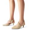 imageDREAM PAIRS Kitten Heels for Women Closed Toe Pointed Toe Low Heel Strappy Pumps Party Dance Wedding Dress Shoes for WomenGold