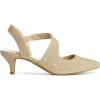 imageDREAM PAIRS Kitten Heels for Women Closed Toe Pointed Toe Low Heel Strappy Pumps Party Dance Wedding Dress Shoes for WomenGold