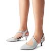 imageDREAM PAIRS Kitten Heels for Women Closed Toe Pointed Toe Low Heel Strappy Pumps Party Dance Wedding Dress Shoes for WomenSilver