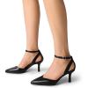 imageDREAM PAIRS Pointed Closed Toe Kitten Heels Stiletto Ankle Strap Womens Pumps Shoes for Women Wedding Party Dress SandalsBlackpu