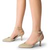 imageDREAM PAIRS Pointed Closed Toe Kitten Heels Stiletto Ankle Strap Womens Pumps Shoes for Women Wedding Party Dress SandalsGoldglitter
