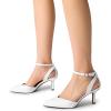 imageDREAM PAIRS Pointed Closed Toe Kitten Heels Stiletto Ankle Strap Womens Pumps Shoes for Women Wedding Party Dress SandalsWhitepu