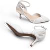 imageDREAM PAIRS Pointed Closed Toe Kitten Heels Stiletto Ankle Strap Womens Pumps Shoes for Women Wedding Party Dress SandalsWhitepu