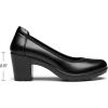 imageDREAM PAIRS Womens Chunky Closed Toe Low Block Heels Work Pumps Comfortable Round Toe Dress Wedding Shoes NereidaBlack