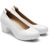 imageDREAM PAIRS Womens Chunky Closed Toe Low Block Heels Work Pumps Comfortable Round Toe Dress Wedding Shoes NereidaWhite