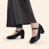 imageDREAM PAIRS Womens Chunky Low Block Heels Mary Jane Closed Toe Work Pumps Comfortable Round Toe Dress Wedding Shoes EDENIABlack