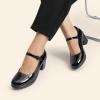 imageDREAM PAIRS Womens Chunky Low Block Heels Mary Jane Closed Toe Work Pumps Comfortable Round Toe Dress Wedding Shoes EDENIABlackpat