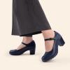 imageDREAM PAIRS Womens Chunky Low Block Heels Mary Jane Closed Toe Work Pumps Comfortable Round Toe Dress Wedding Shoes EDENIANavy Blue