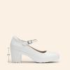 imageDREAM PAIRS Womens Chunky Low Block Heels Mary Jane Closed Toe Work Pumps Comfortable Round Toe Dress Wedding Shoes EDENIAWhite