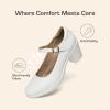 imageDREAM PAIRS Womens Chunky Low Block Heels Mary Jane Closed Toe Work Pumps Comfortable Round Toe Dress Wedding Shoes EDENIAWhite