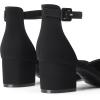 imageDREAM PAIRS Womens Closed Round Toe Low Block Heels Ankle Strap Chunky Heel Pumps Dress Wedding Office Party ShoesBlacknubuck