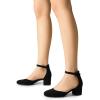 imageDREAM PAIRS Womens Closed Round Toe Low Block Heels Ankle Strap Chunky Heel Pumps Dress Wedding Office Party ShoesBlacknubuck