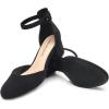 imageDREAM PAIRS Womens Closed Round Toe Low Block Heels Ankle Strap Chunky Heel Pumps Dress Wedding Office Party ShoesBlacknubuck