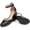 imageDREAM PAIRS Womens Closed Round Toe Low Block Heels Ankle Strap Chunky Heel Pumps Dress Wedding Office Party ShoesBlackpu