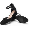 imageDREAM PAIRS Womens Closed Round Toe Low Block Heels Ankle Strap Chunky Heel Pumps Dress Wedding Office Party ShoesBlacksuede