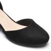 imageDREAM PAIRS Womens Closed Round Toe Low Block Heels Ankle Strap Chunky Heel Pumps Dress Wedding Office Party ShoesBlacksuede
