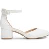 imageDREAM PAIRS Womens Closed Round Toe Low Block Heels Ankle Strap Chunky Heel Pumps Dress Wedding Office Party ShoesWhite