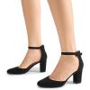imageDREAM PAIRS Womens Closed Toe Chunky Heels Ankle Strap Low Block Heels Round Toe Dress Bridal Wedding Pumps ShoesBlacknubuck